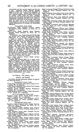 268 Supplement to the London Gazette, 12 January, 1943