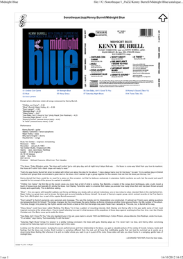 Midnight Blue File:///C:/Sonotheque/1 JAZZ/Kenny Burrell/Midnight Blue/Catalogue