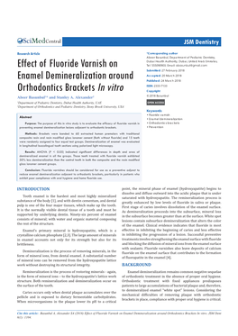 Effect of Fluoride Varnish on Enamel Demineralization Around Orthodontics Brackets in Vitro