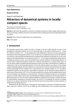 Attractors of Dynamical Systems in Locally Compact Spaces