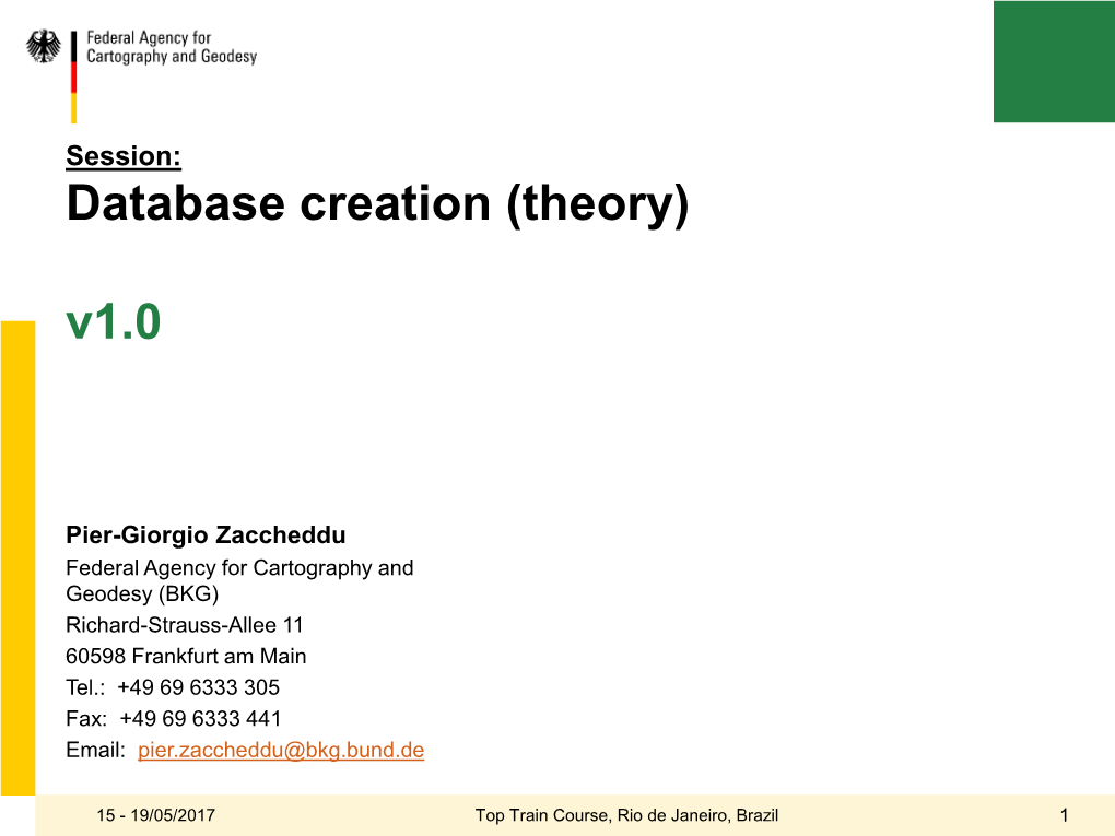 Database Creation (Theory) V1.0