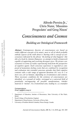 Consciousness and Cosmos