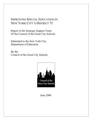 Improving Special Education in New York City's District 75