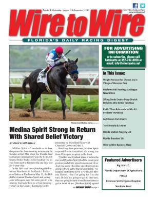 Medina Spirit Strong in Return with Shared Belief Victory