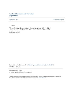 The Daily Egyptian, September 13, 1985