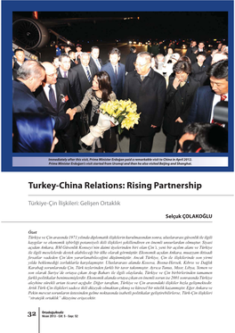 Turkey-China Relations: Rising Partnership