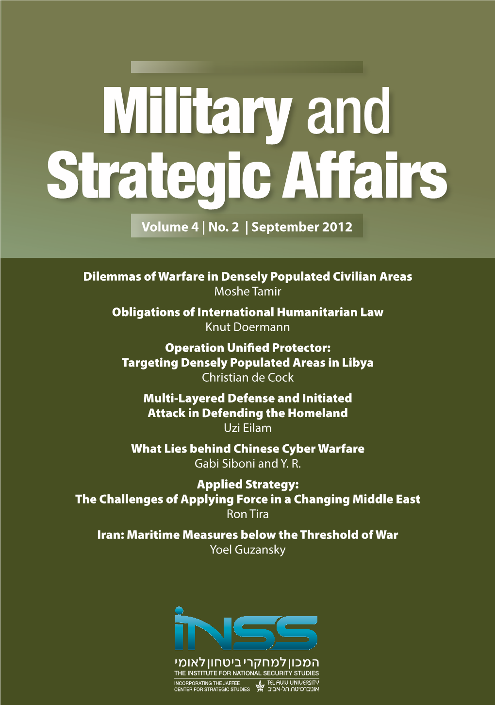 Military and Strategic Affairs, Vol 4, No 2