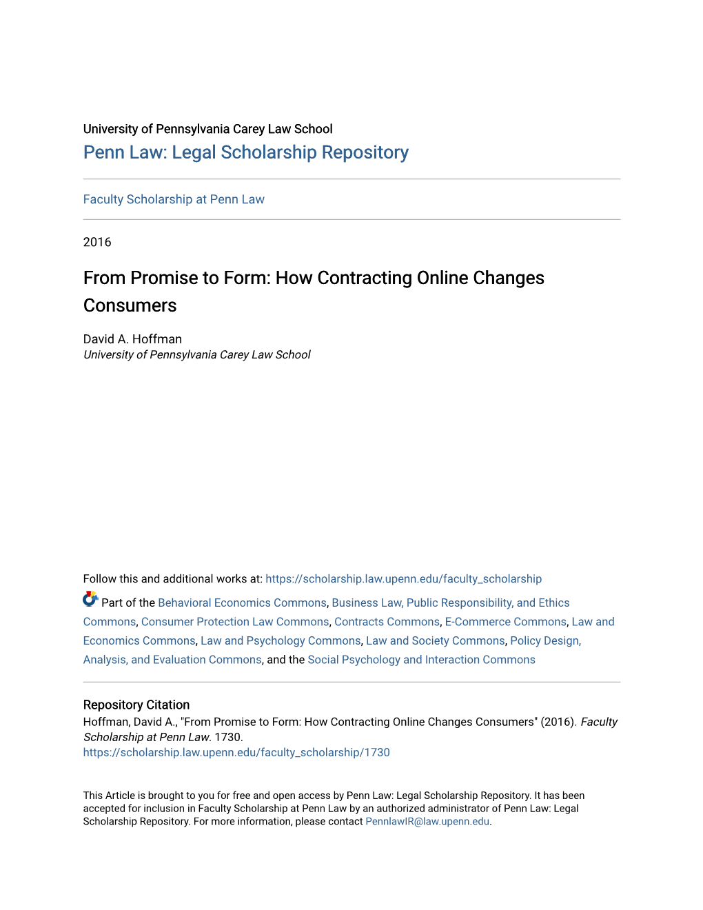 How Contracting Online Changes Consumers