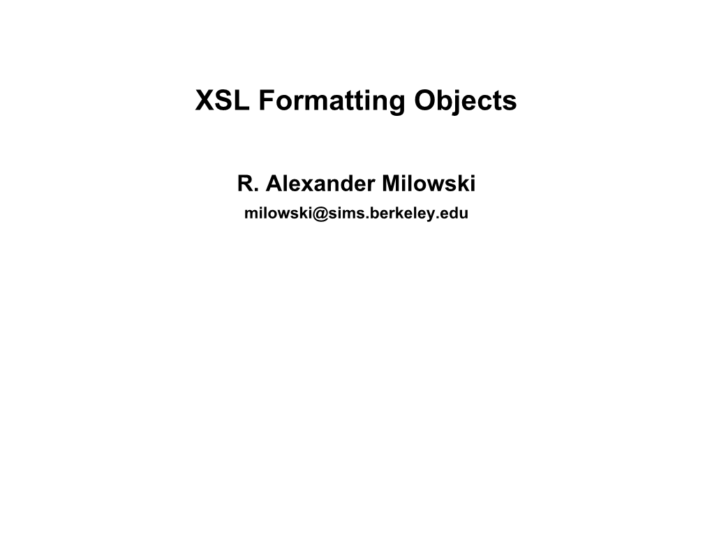 XSL Formatting Objects