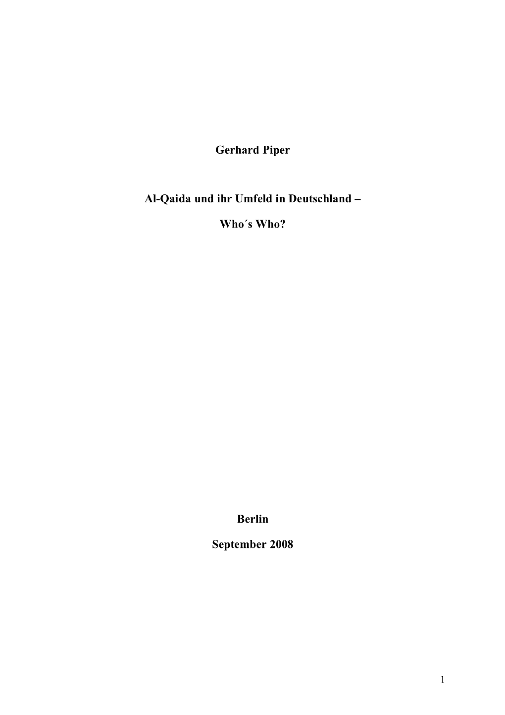 Al-Qaida Und Ihr Umfeld in Deutschland –