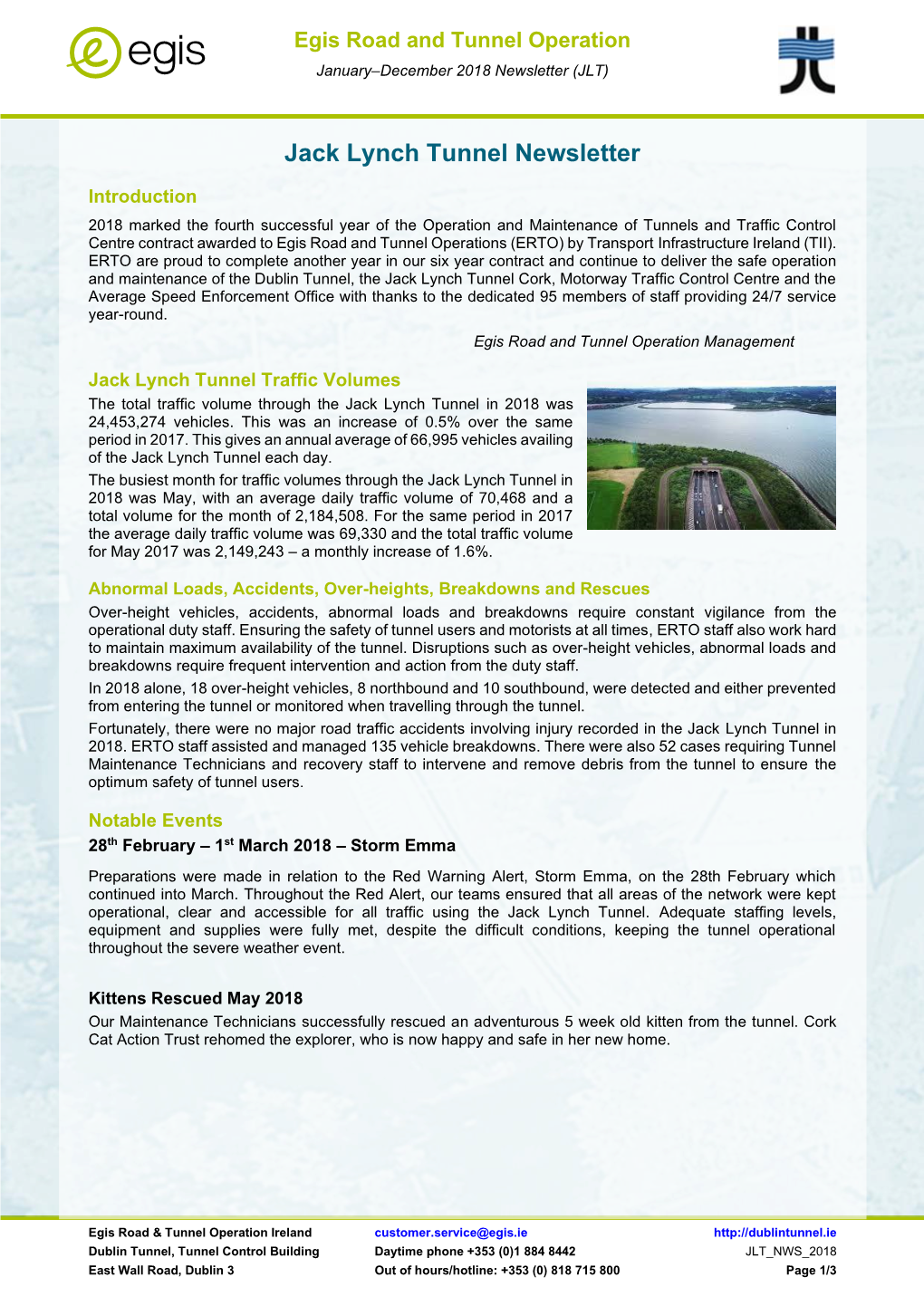 Dublin Tunnel Newsletter