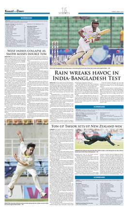 Rain Wreaks Havoc in India-Bangladesh Test