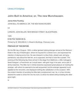 John Bull in America; Or, the New Munchausen