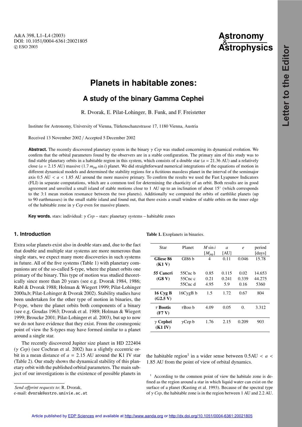 Planets in Habitable Zones: The