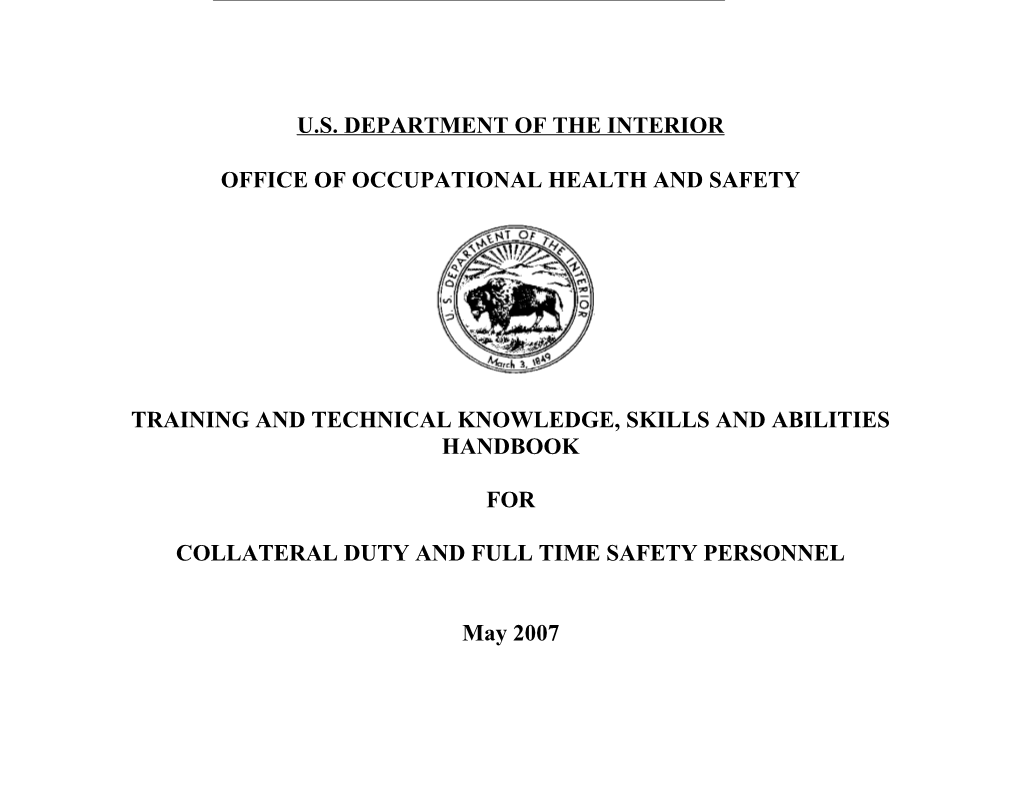 This Occupational Medicine Program Handbook Was Prepared By The U