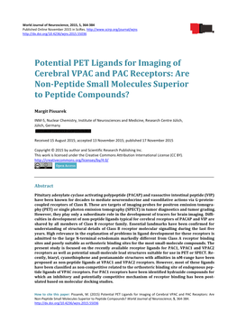 Potential PET Ligands for Imaging of Cerebral VPAC and PAC Receptors: Are Non�Peptide Small Molecules Superior to Peptide Compounds?