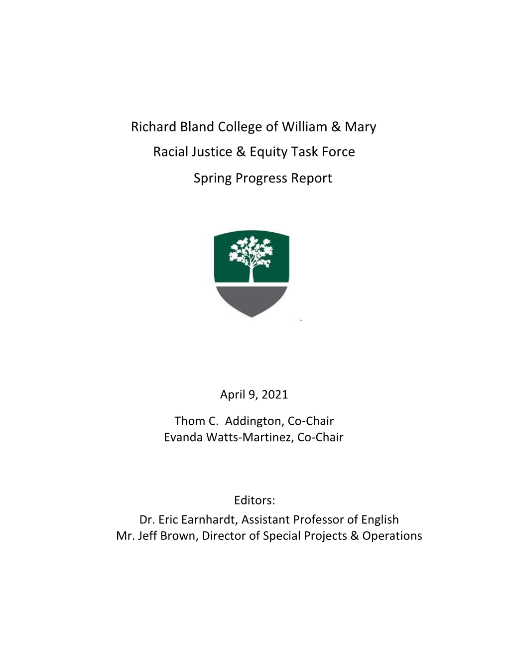 Richard Bland College of William & Mary Racial Justice & Equity