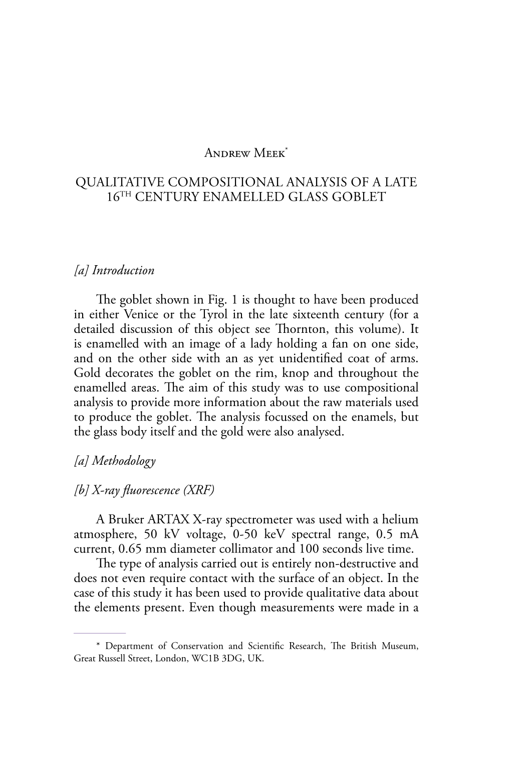 Andrew Meek* Qualitative Compositional Analysis of a Late