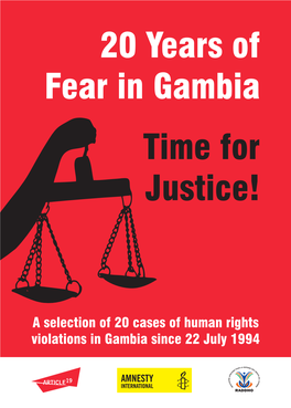 20 Years of Fear in Gambia Time for Justice!