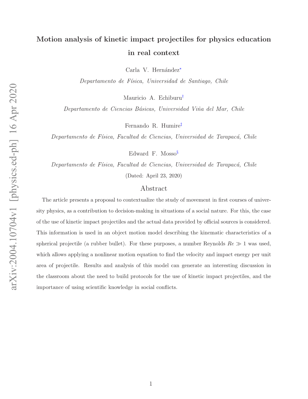 Motion Analysis of Kinetic Impact Projectiles for Physics Education In