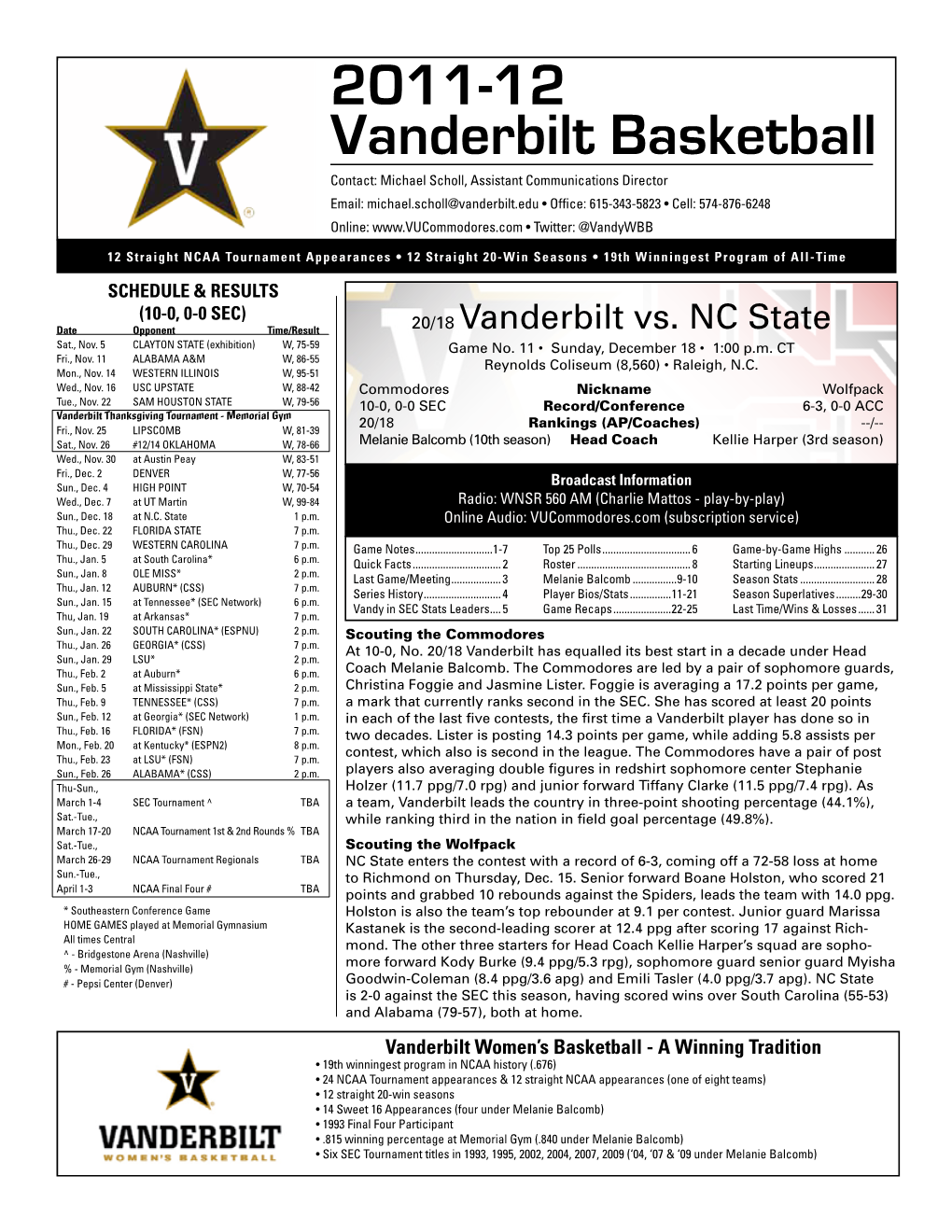 2011-12 Vanderbilt Basketball