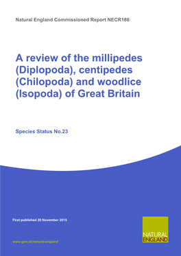 (Diplopoda), Centipedes (Chilopoda) and Woodlice (Isopoda) of Great Britain