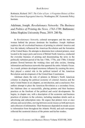 355 Adelman, Joseph. Revolutionary Networks: the Business And