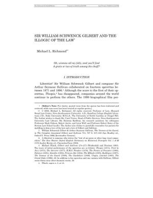 Sir William Schwenck Gilbert and the Illogic of the Law*