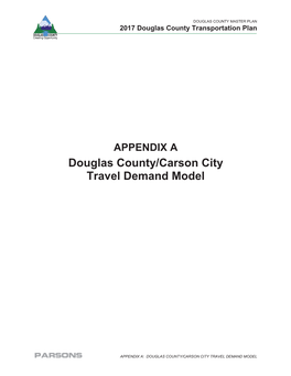 Douglas County/Carson City Travel Demand Model