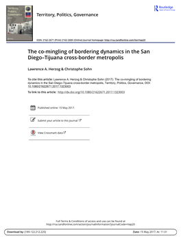 The Co-Mingling of Bordering Dynamics in the San Diego–Tijuana Cross-Border Metropolis