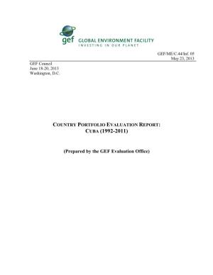 Country Portfolio Evaluation Report: Cuba (1992-2011)