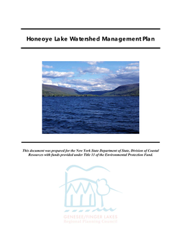 Full Honeoye Lake Watershed Management Plan