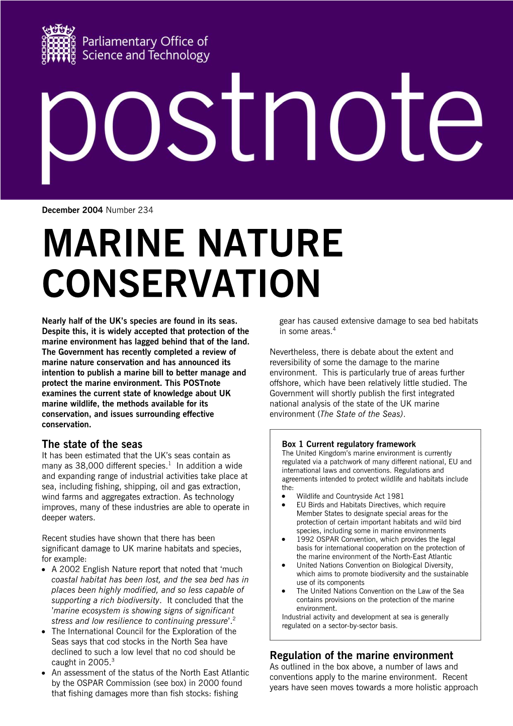 Marine Nature Conservation