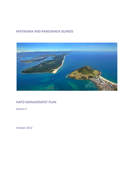 Matakana and Rangiwaea Islands Hapū Management