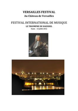 Versailles Festival Festival International De Musique