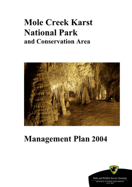 Mole Creek Karst National Park and Conservation Area Management