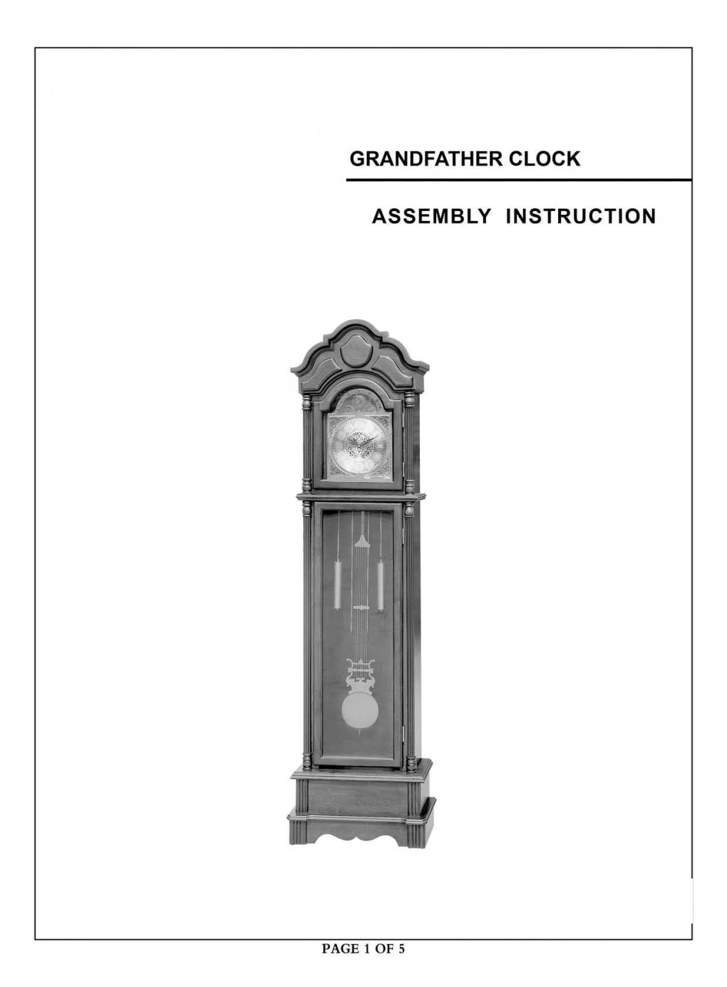 Assembly Instruction Grandfather Clock