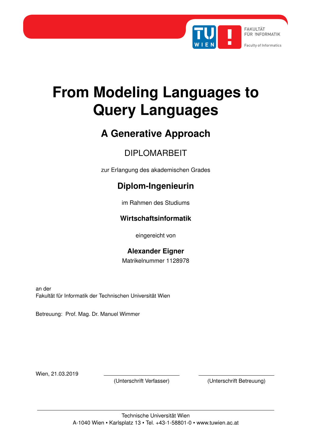 From Modeling Languages to Query Languages