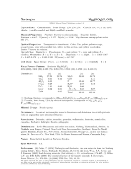 Norbergite Mg3(Sio4)(F,OH)2