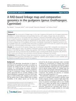 A RAD-Based Linkage Map and Comparative