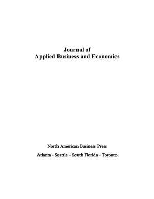 Journal of Applied Business and Economics