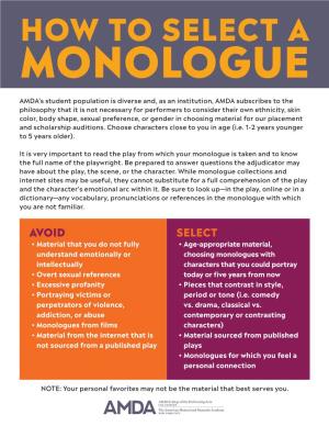 How to Select a Monologue