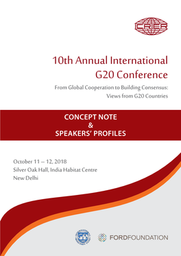 10Th Annual International G20 Conference from Global Cooperation to Building Consensus: Views from G20 Countries