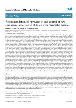 Recommendations for Prevention and Control of New Coronavirus Infection