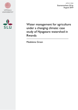 Case Study of Nyagatare Watershed in Rwanda