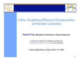Lithe: Enabling Efficient Composition of Parallel Libraries