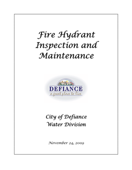 Fire Hydrant Inspection and Maintenance