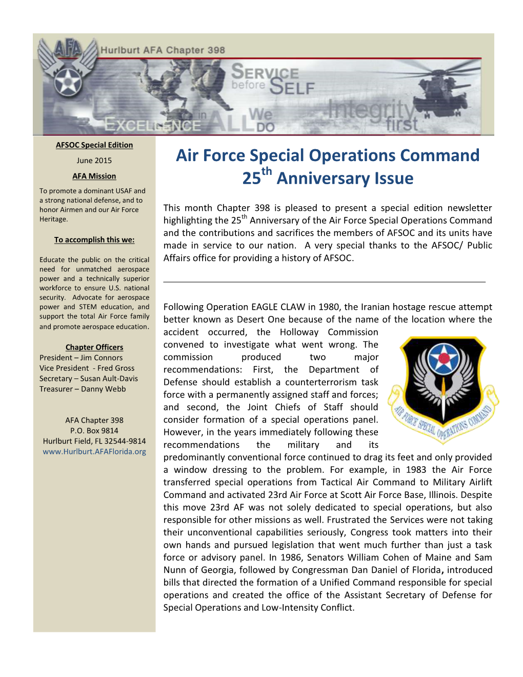 Air Force Special Operations Command 25 Anniversary Issue