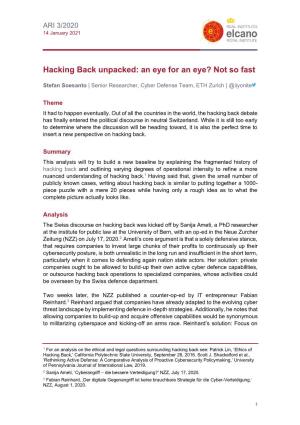 Hacking Back Unpacked: an Eye for an Eye? Not So Fast