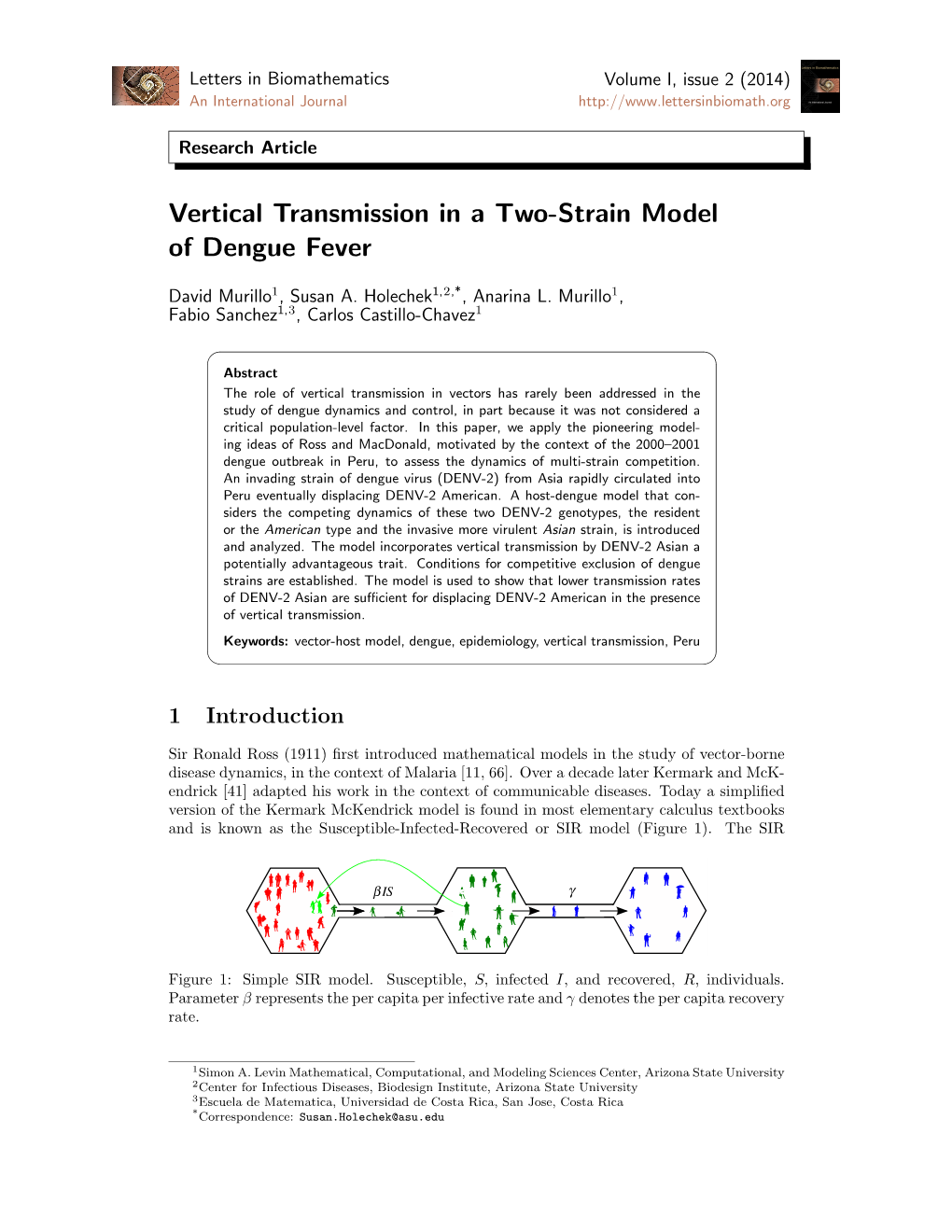 Vertical Transmission in a Two-Strain Model of Dengue Fever